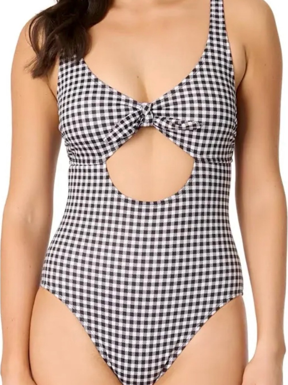 NWT Salt + Cove Gingham One-Piece with Front Knot Sz large